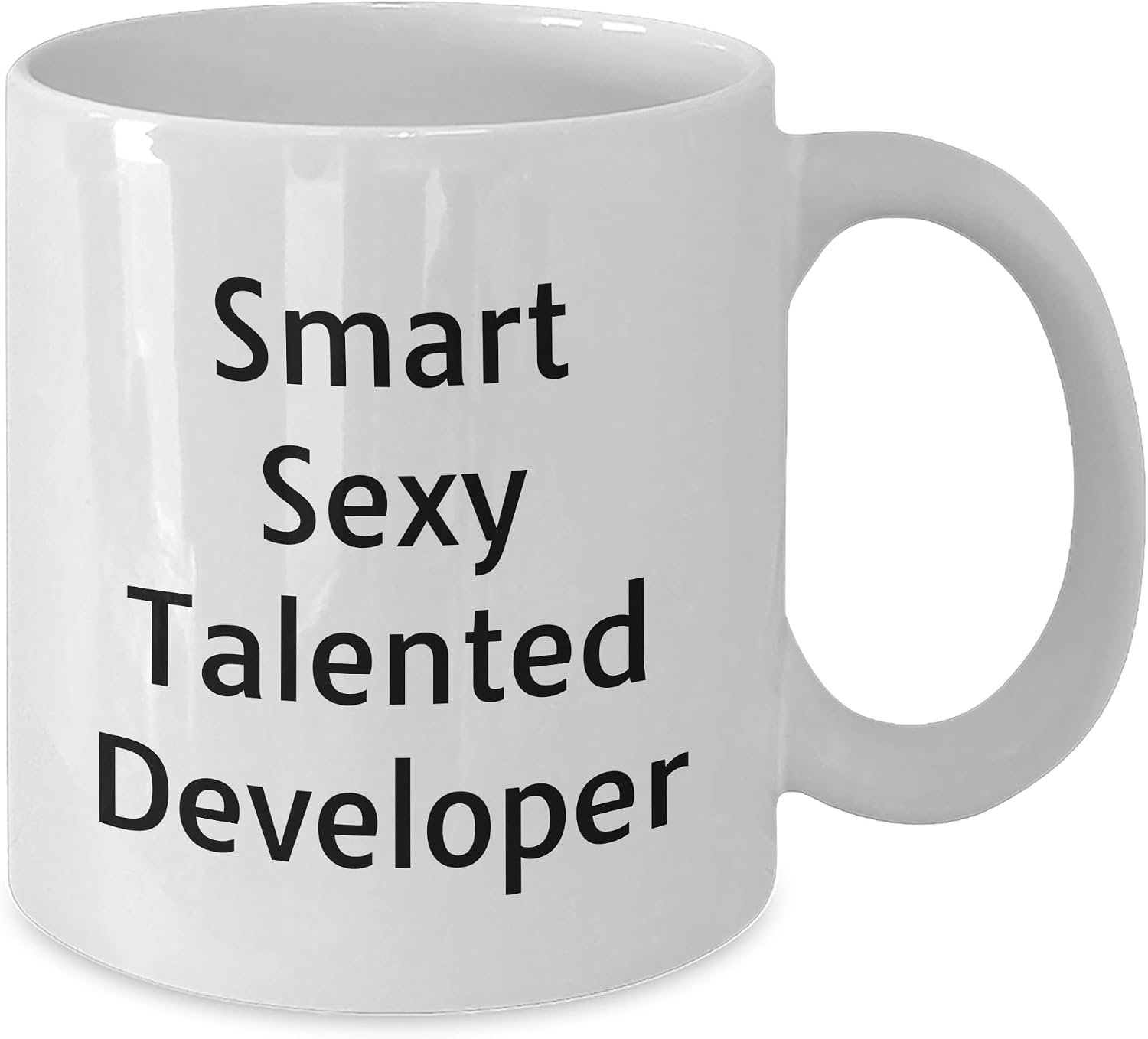 Funny Developer Gifts from Friends for Men White Coffee Mug - Smart Sexy Talented Developer Christmas Unique Gift