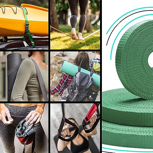 Image of TECEUM 3 /4 inch & 5 /8 inch & 1 inch & 1.5 inch & 2 inch Webbing - 10 25 50 Yards - 40+ Colors - Heavy Duty 1 Inch 1.5 Inch 2 Inch Backpack Straps - Webbing for Outdoors Indoors Crafting DIY