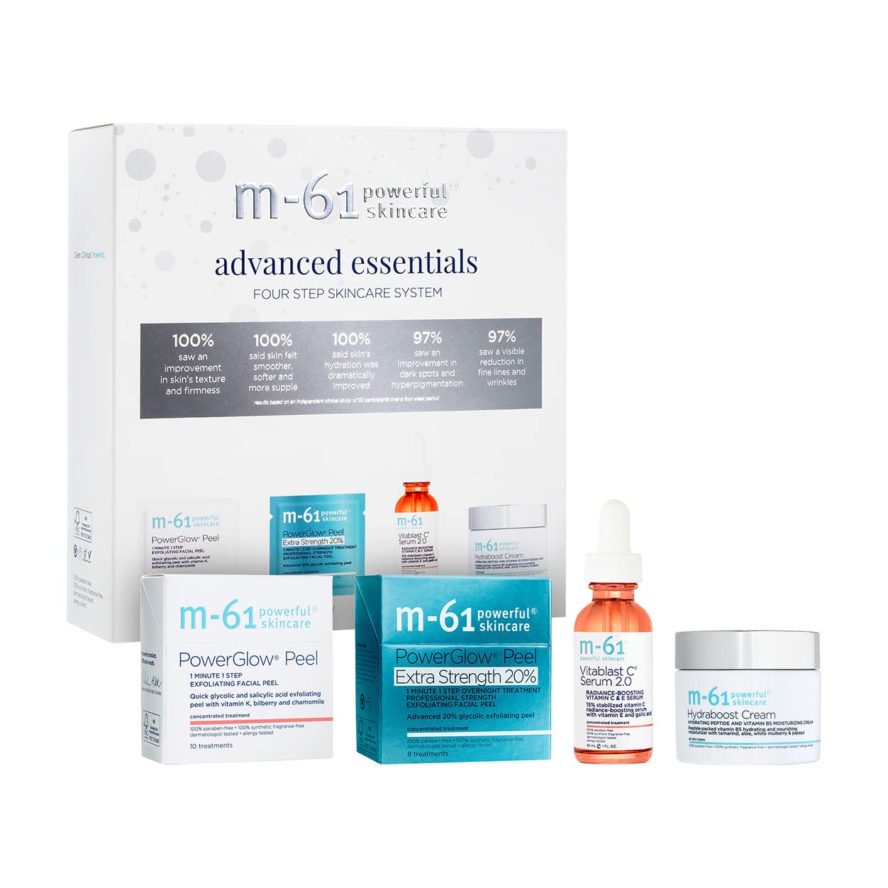 M-61 Advanced Essentials Four Step Skincare System - Advanced four step skincare system that clinically helps to evolve skin’s glow.