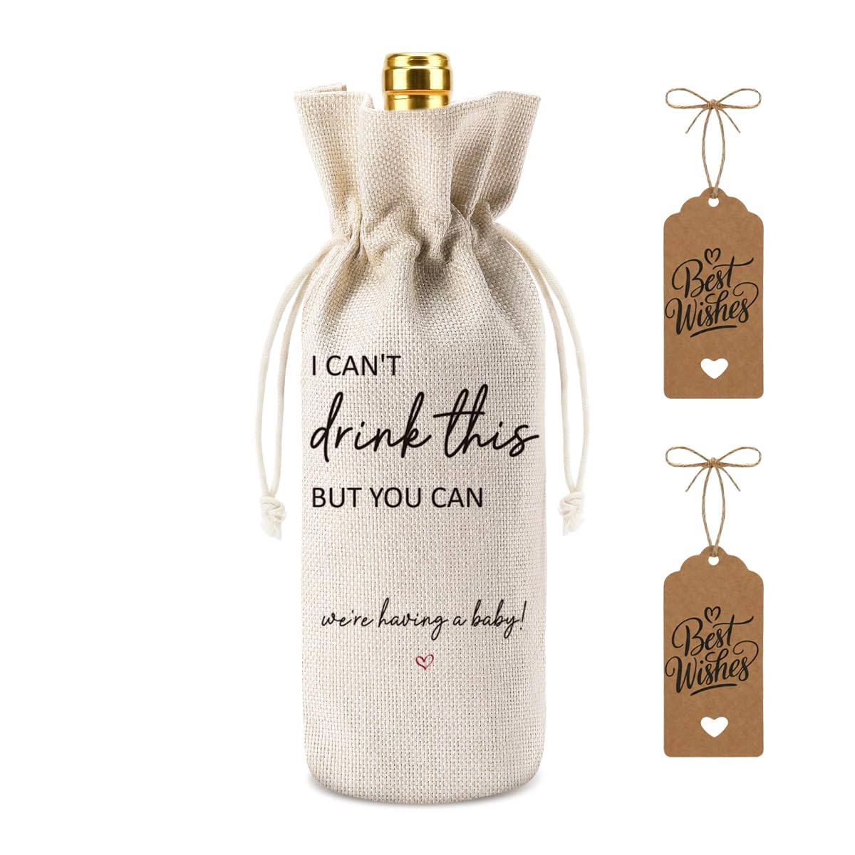 Cute Pregnancy Announcement Wine Bag Pregnancy Announcement for Grandparents Aunt Parents New Mom Dad Gift I Cant Drink This But You Can Pregnancy Reveal Ideas