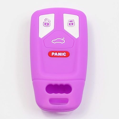 Miniatura 9 de Btopars Funda protectora de piel con 4 botones de goma de silicona inteligente para llavero remoto compatible con Audi Q8 Q7 Q5 A3 A4 A5 A6 A7 A8 TT