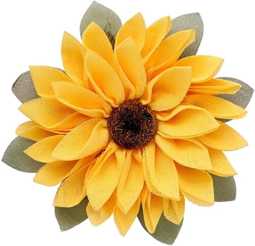 MinimalistXS - Coronas de girasol para puerta delantera, corona de arpillera de 15.75 pulgadas con girasol amarillo para colgar en la pared,