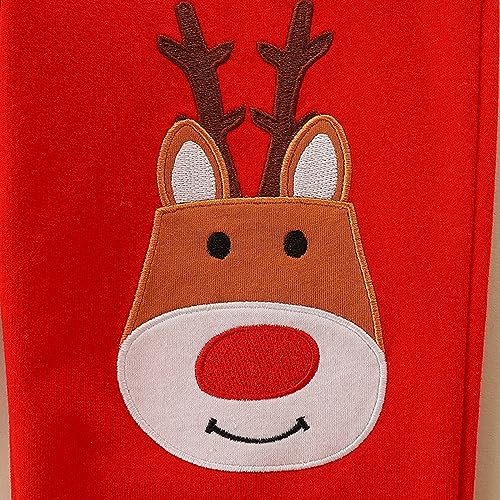 Image of Mud Kingdom Little Boys Girls Christmas Sweatpants Elastic Waist Joggers Embroidered Pattern Sweat Pants with Pockets