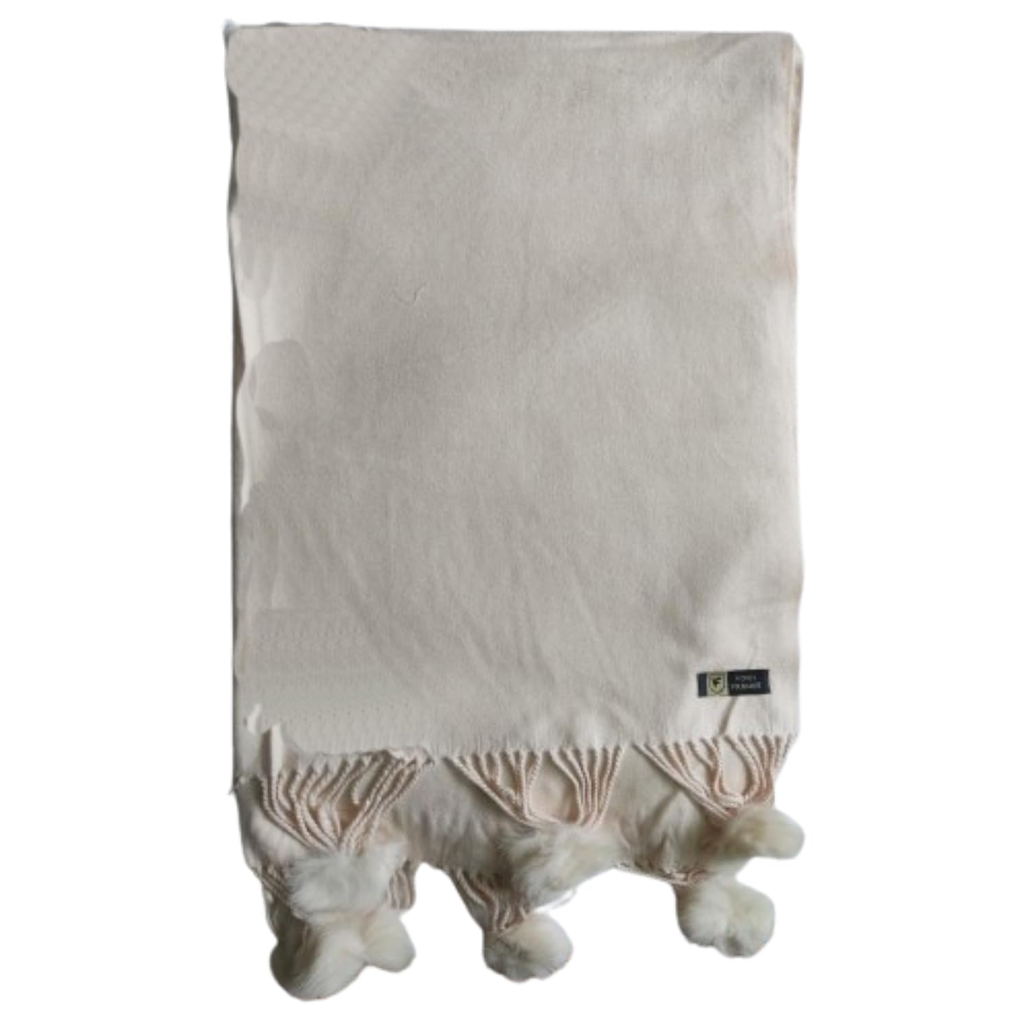 France Women's Casual Soft and Warm Woolen Muffler cream off whire color super big size-image-9