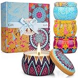 YINUO LIGHT Scented Candles Gifts Set for Women Aromatherapy Candles Stress Relief, Upgraded Large Tin of Soy Candle Scented Lavender Candle, Gifts for Women Birthday Gifts