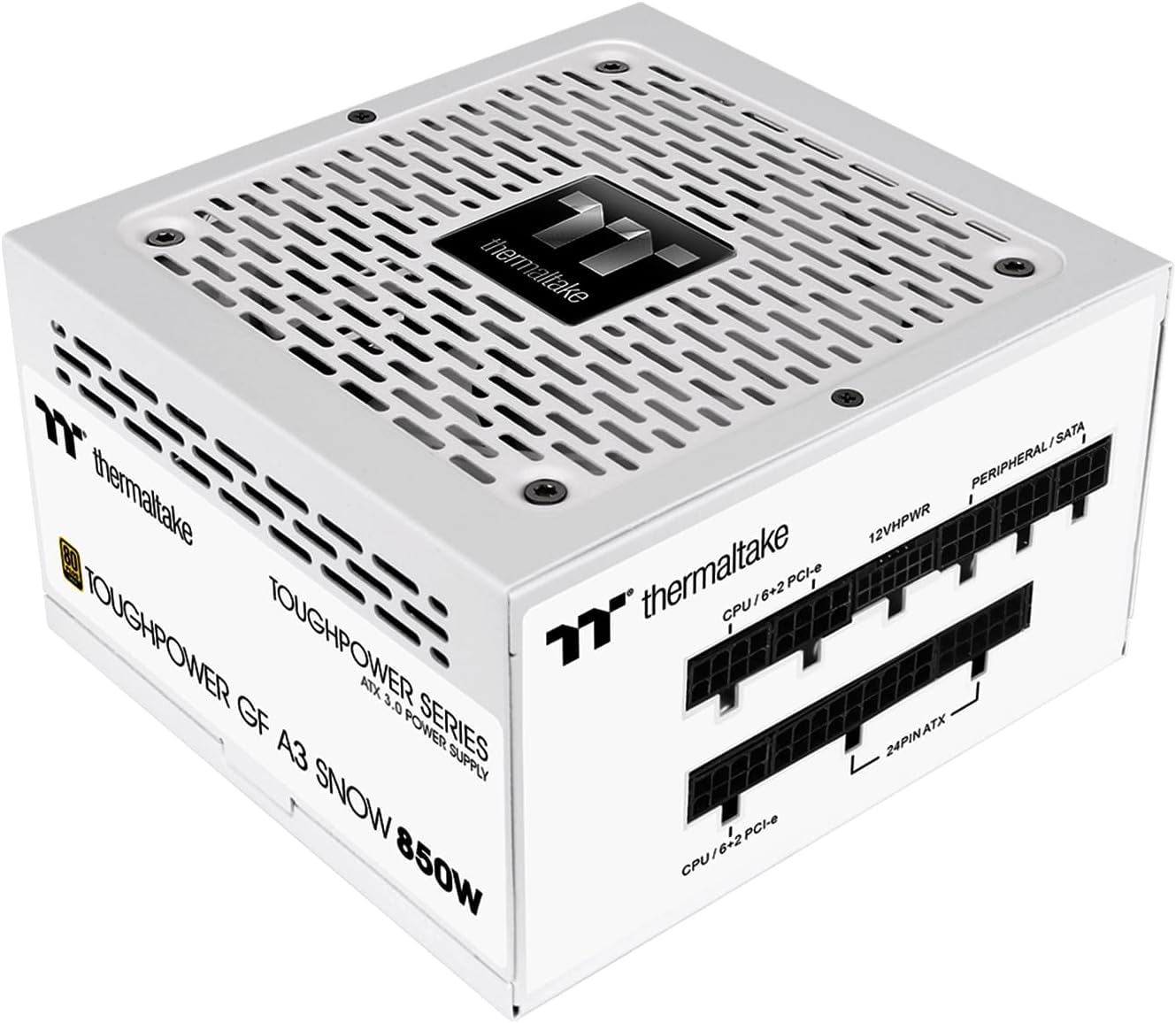 ThermaltakeToughpower GF A3 Snow Edition 850W Power Supply Unit, Fully Modular, 80 PLUS Gold certified, PCIe Gen 5.0 connector, 12VHPWR cable - White