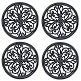 Buffalo Tools RMRS124: 4 Piece 12 Inch Round Rubber Scrollwork Step Mat Set