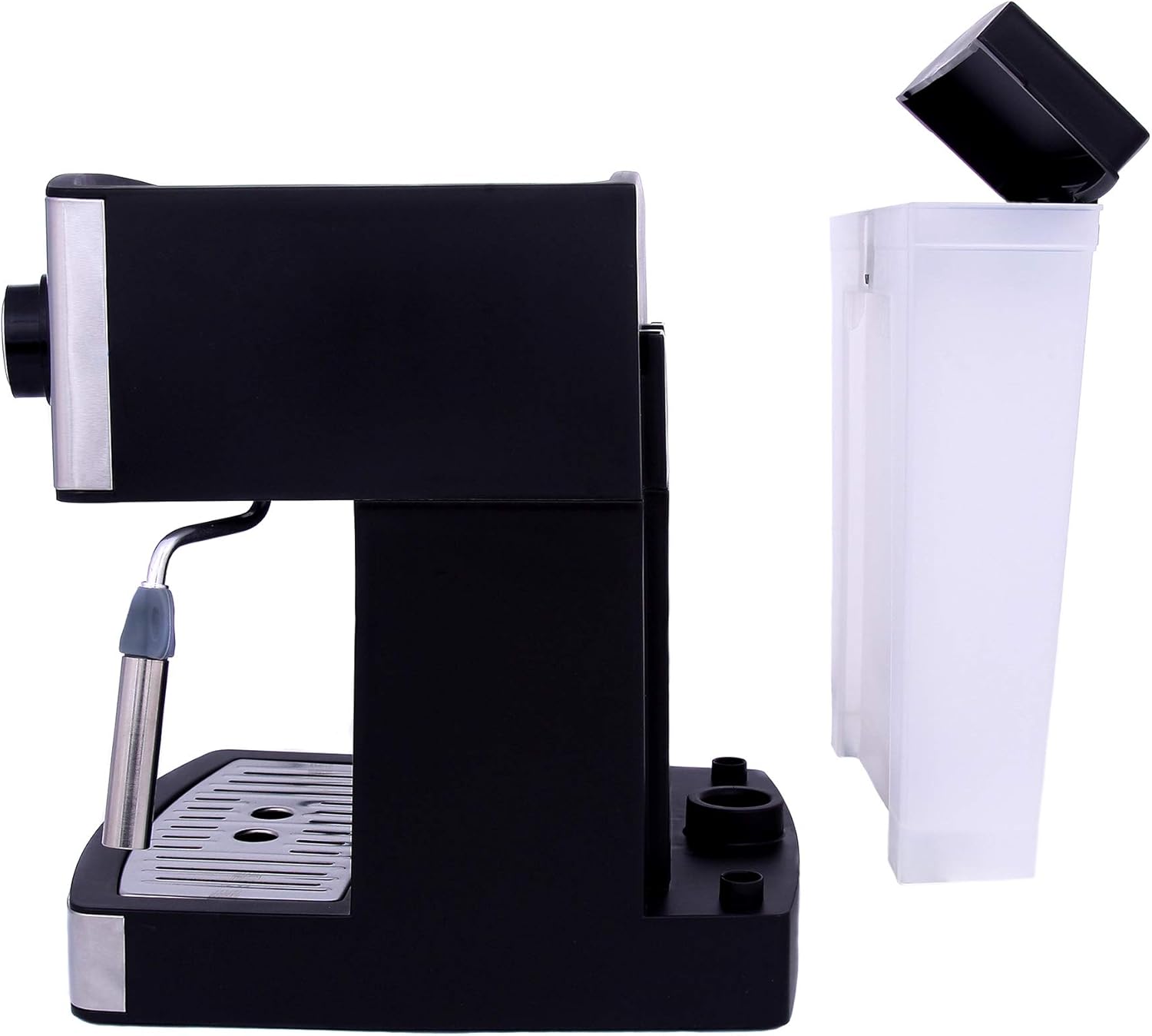Side view of Mesko MS 4403 Espresso Machine with the water tank detached, showing the tank's opening.