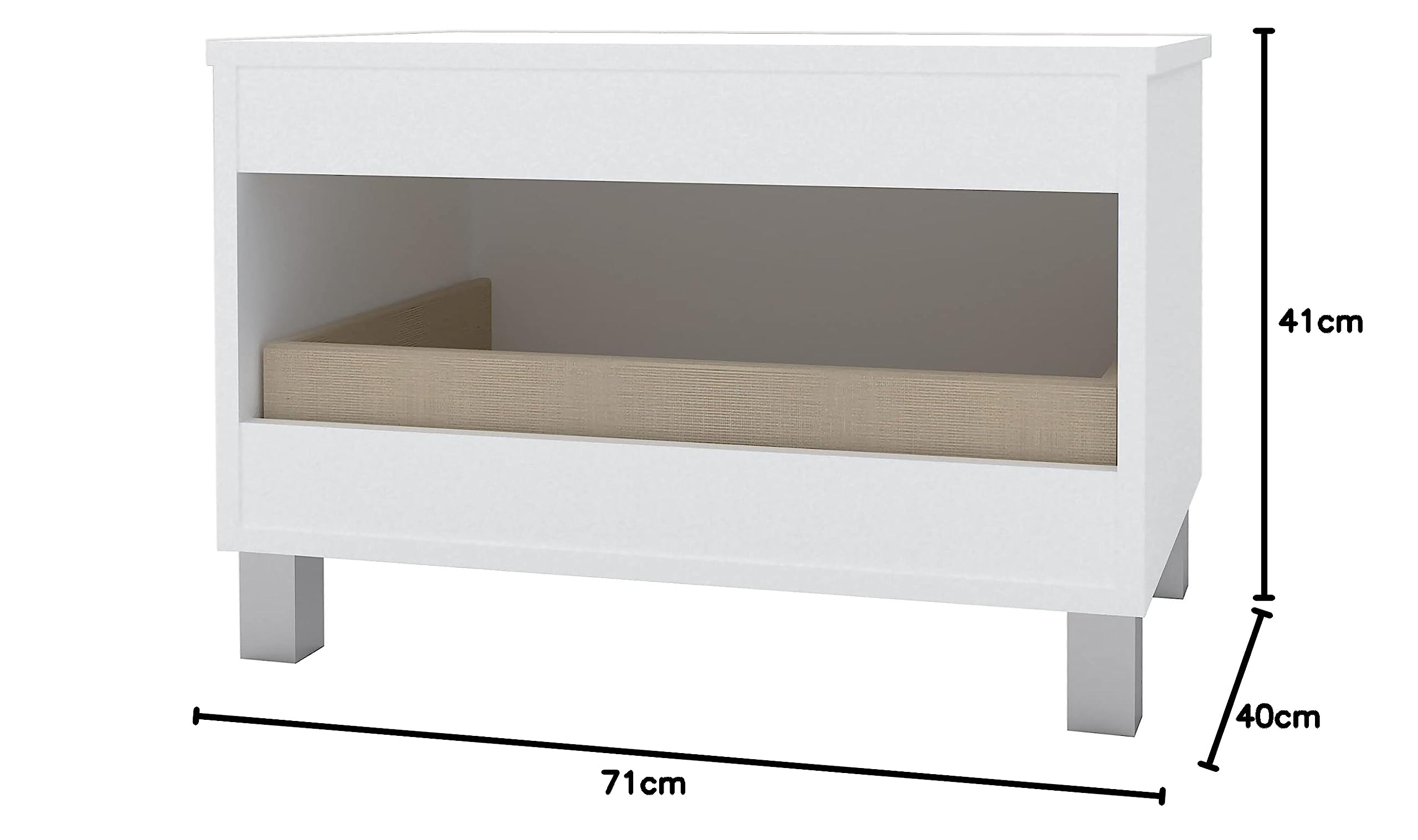 Baikal Mueble De Baño. Almacenaje para el Baño o Cualquier Espacio. Melamina 16mm. Mueble De Baño Auxiliar. Ideal para aseos o baños pequeños. Coqueta 71 cm Blanco