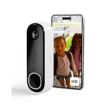 Arlo Essential FHD Videocitofono, Telecamera WiFi Esterno Senza Fili, Campanello Senza Fili Da Esterno, Citofono Smart, Sensore Movimento, Visione Notturna, Sirena, Prova Inclusa Arlo Secure, Bianco