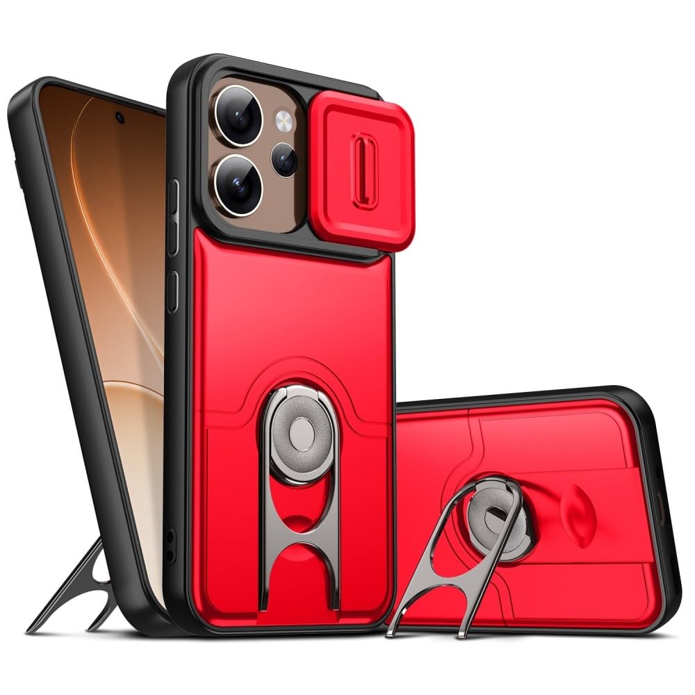Coque Oppo A6X antichoc rouge étui rigide anti-rayures d'objectif - 8