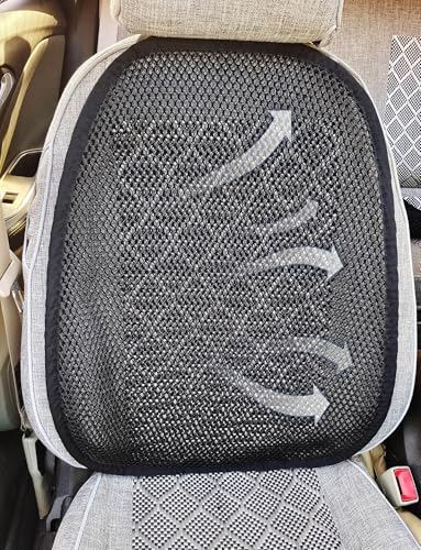 Summer Cool 3D Air Mesh Breathable Vented Car Seat Cushion Pad,Universal Auto Back Cooling Ventilated Seat Cover for Car SUV Truck Van Pickup for Driving Seat(Black, 1 Pack Back Cushion)