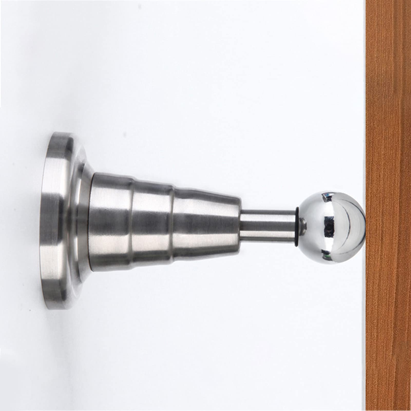 Fermaporta， 2pcs,Fermaporta, fermaporta Magnetico in Acciaio Inossidabile Fermaporta Retrattile Montato a Parete for Proteggere Porte/pareti