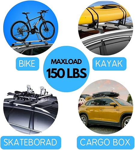 Miniatura 4 de Barras transversales para portaequipajes para Ford Bronco Sport 2020-2024 2025 (en carretera), rieles superiores, bolsa de transporte para equipaje,