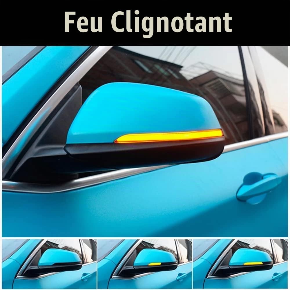 Paire de clignotant de rétroviseur latéral LED pour BMW 1 2 3 4 Série lci F20 F21 F22 F23 F87 M2 F30 F31 F34 GT F32 F33 F36 i3 I01 X1 E84 (Noir)