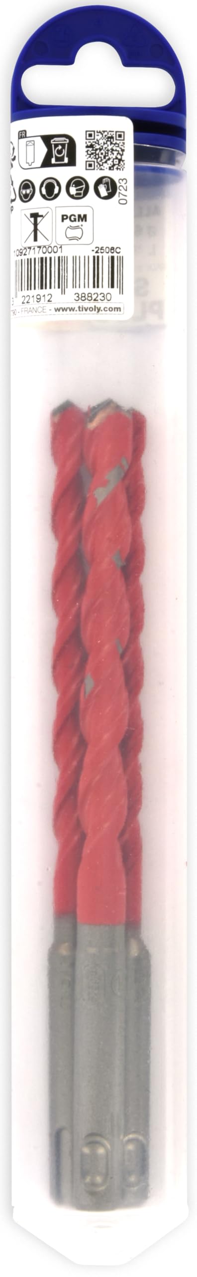 TIVOLY – Juego de brocas 2 en 1 para hormigón/azulejos de alto rendimiento Ø6-8-10 mm – Taladrado de azulejos, loza, hormigón vibratorio y piedra – Cola SDS+ para taladro