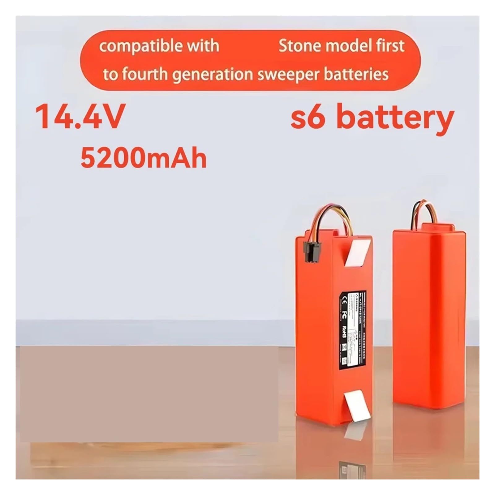 Amazon | 14.4V 5200mAh 交換用バッテリー、Roborock S6 S7 MaxV Q5 Q7