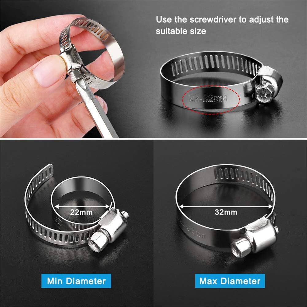 Colliers de serrage pour tuyaux de 8 à 700 mm, 1 pièce, en acier inoxydable, pour automobile, tuyau de carburant, plomberie, eau, 600, 700 mm