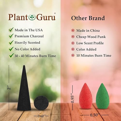 Miniatura 4 de Dragons Blood Charcoal - Conos de incienso de carbón vegetal de 2 pulgadas, paquete de 60 unidades a granel, conos perfumados naturales, hechos a