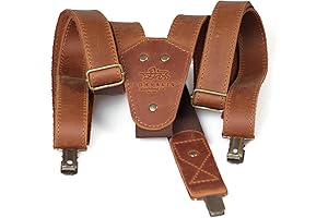 Leather Suspenders for Men Suspenders with Metal Clips Wedding Suspenders (Brown)