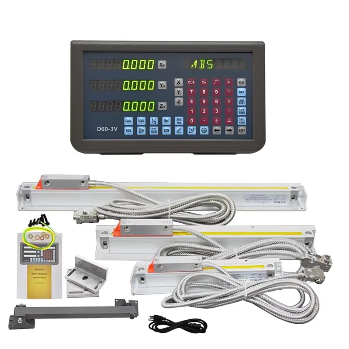 3 Axis Digital Readout DRO Linear Optical Scale Encoder 5um Resolution 18" 40" 20" for Lathe Mill Milling Machine