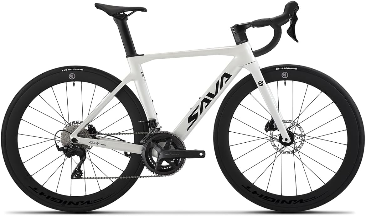 SAVADECK Lightweight Full Carbon Fiber Racing Bike for Adults, with Shimano R7120 24-Speed Shift Set, Epuiped with Carbon Fiber Frame and Wheelset, Hydraulic Oil Disc Brakes