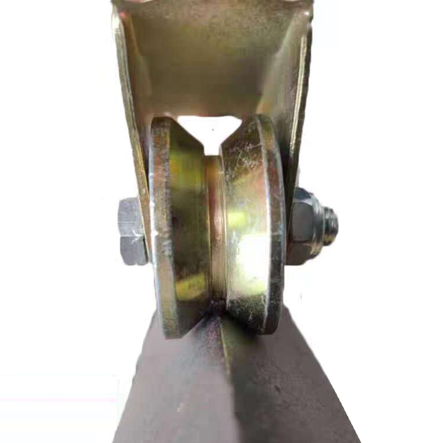 Polea de Inversión,2pz Rueda con Ranura en V,Ruedas Poleas para Cuerda,Polea de Elevación de Acero,Polea con Polea con Rodamiento de Bolas para Cuerdas Motores,con Tornillos (119mm)