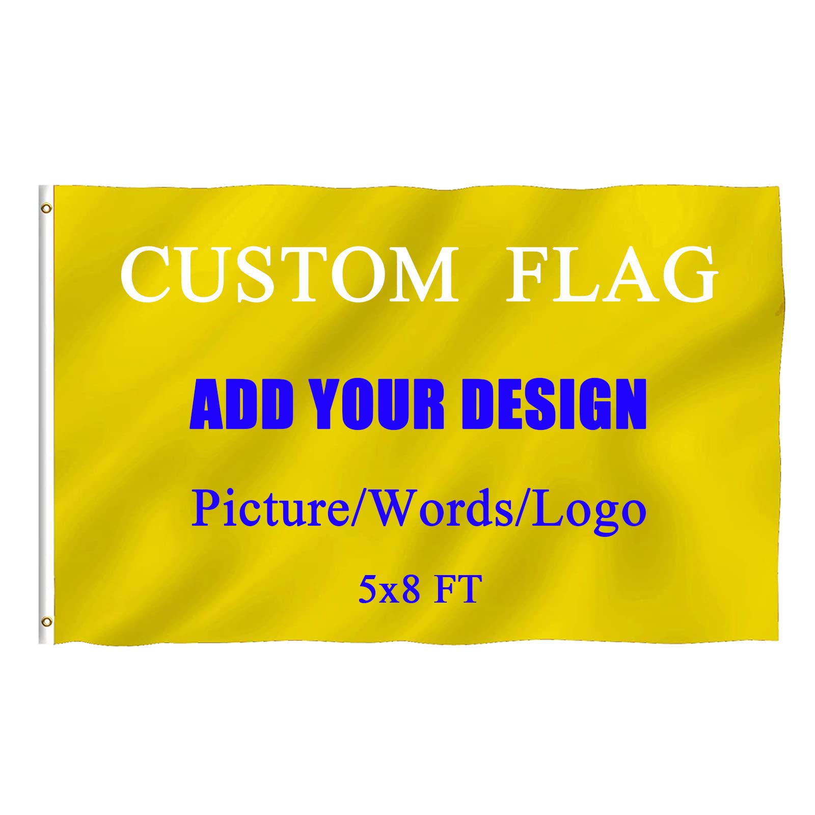 Custom National Flag for Outdoor Personalized Outside Banner Double Stitching Camping Flag Yard Sign with Brass Grommets (Your Design, 5x8 FT)