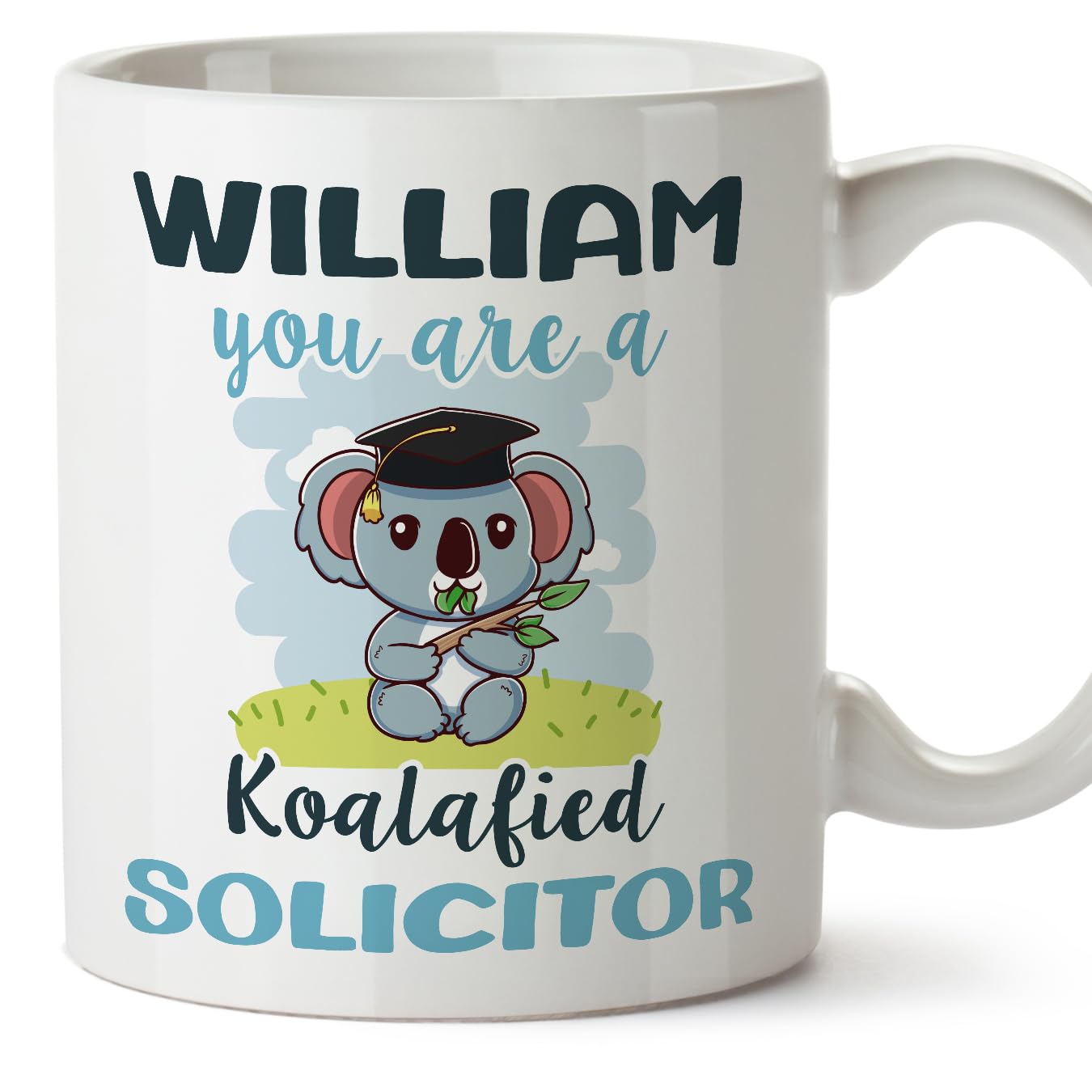 MUGFFINS Personalised Mug for Solicitor man - in English - Custom Koalafied - Funny Custom Gift for Colleagues - Ceramic 11oz Mug โ image 1