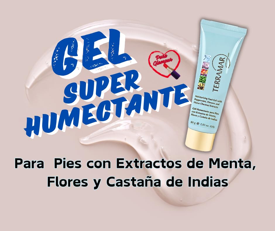 2 Productos para pies: Gel humectante y Sales Marinas para Pies con Ingredientes Naturales de Terramar Brands