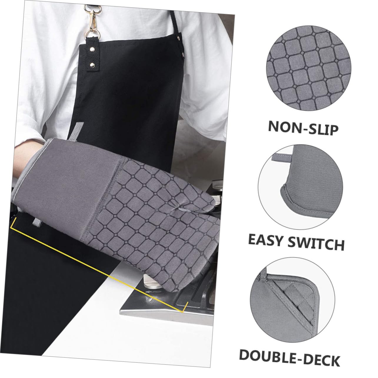 Ipetboom Four Résistant Chaleur de Cuisine Anti-brûlure Protection pour Cuisson Maniques pour Four à Micro-Ondes