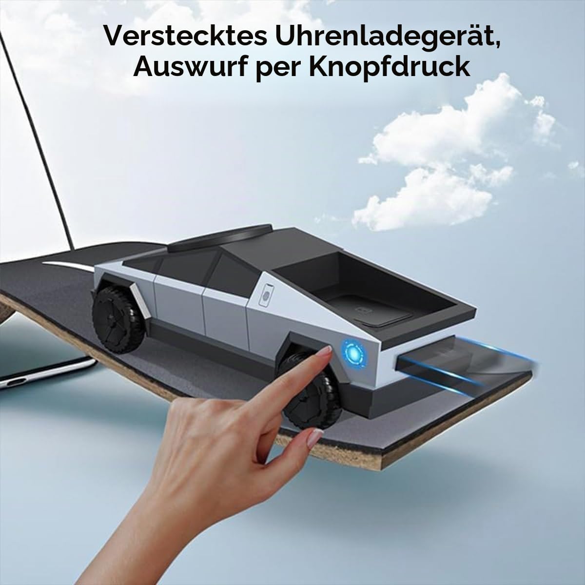 Station De Charge Sans Fil 3-En-1 Cyberdock, Chargeur Sans Fil Tactile Pop-Up Multi-appareils Avec Lumière Ambiante Et Support Magnétique, Support De Charge Rotatif Automatique