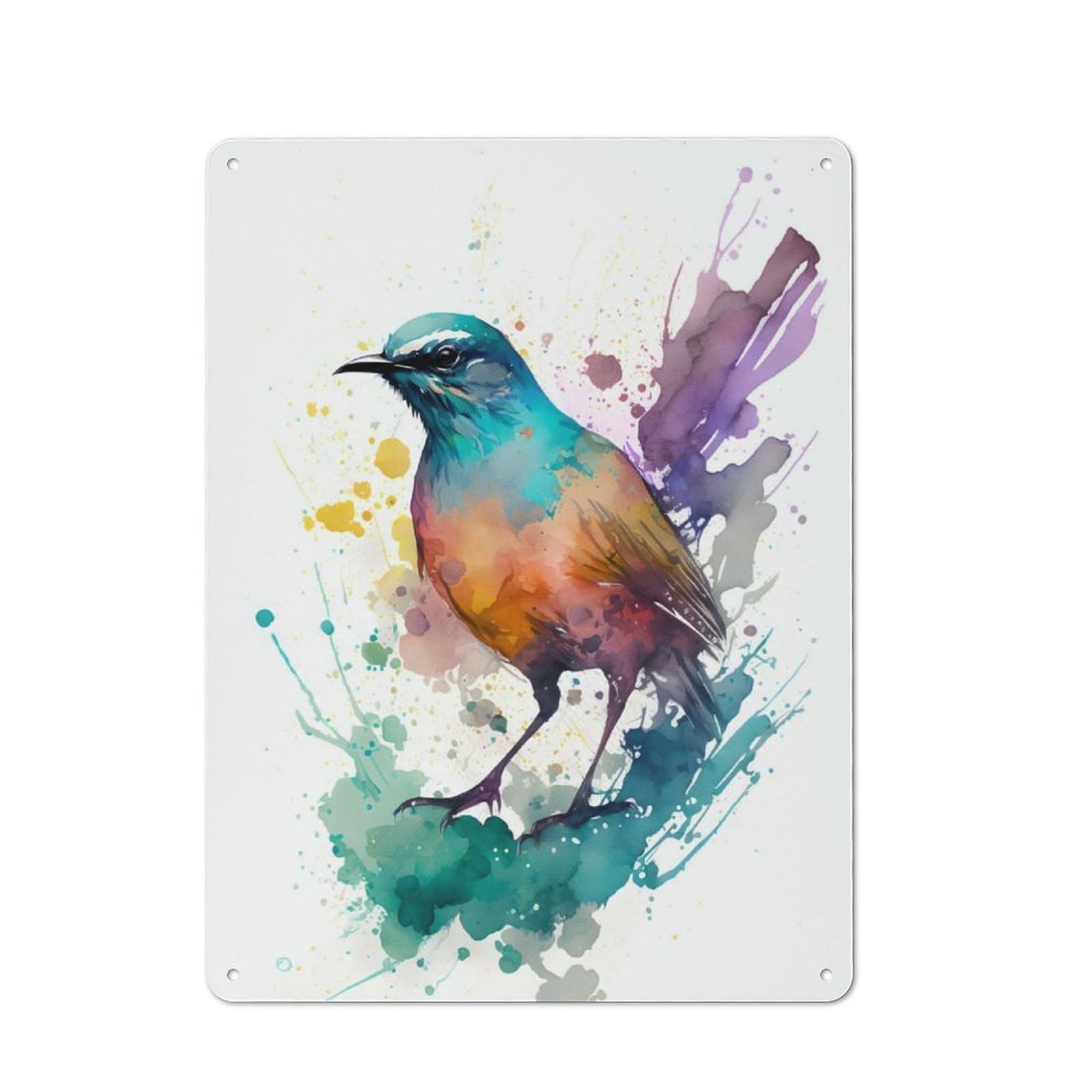 Junmoney Birds Tin Wall Plaque 40X30cm With For Bar Or Restaurant, Autumn Wall Decor For Hospitality Decor Collectors