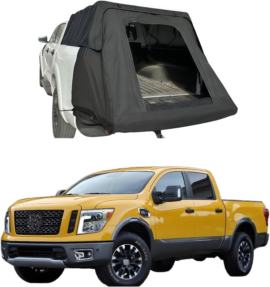 Bravixan Foldable Soft Truck Topper with Rear Tent Extension