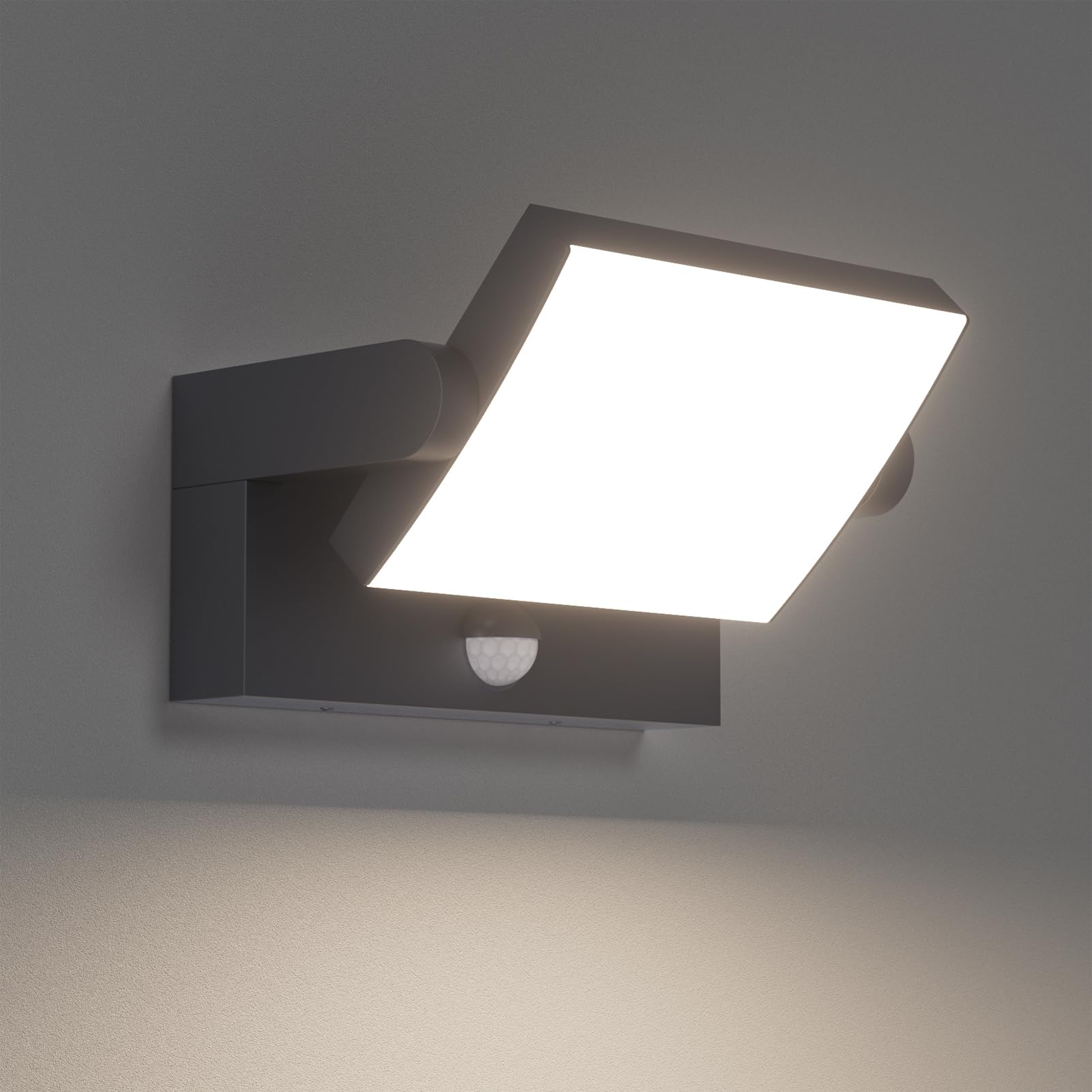 Klighten Lampa ścienna do użytku na zewnątrz, 24 W, wodoodporna lampa ścienna IP65, nowoczesna, aluminiowa lampa ścienna do użytku wewnątrz i na zewnątrz, z obrotowym panelem LED, do wejścia, ogrodu