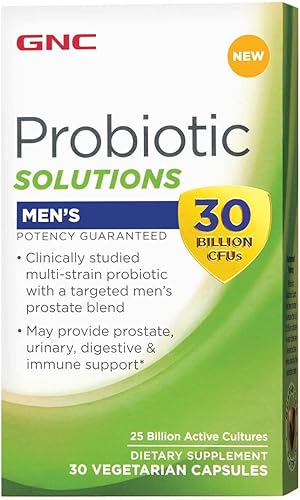 GNC Probiotic Solutions Suplemento para hombres, proporciona apoyo para próstata, urinario, digestivo e inmunológico, 30 mil millones de UFC, 30
