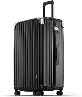 Grace Luggage, 28” Hardside Suitcase, ABS+PC Harshell Spinner Luggage with TSA Lock, Spinner Wheels - Black, 28 Inch