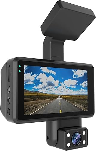 Miniatura 2 de Cámara de tablero de 2 canales Cámara de coche 360  frontal interior Dash Cámara FHD DVR 3 "LCD Super IR visión nocturna 24 horas estacionamiento