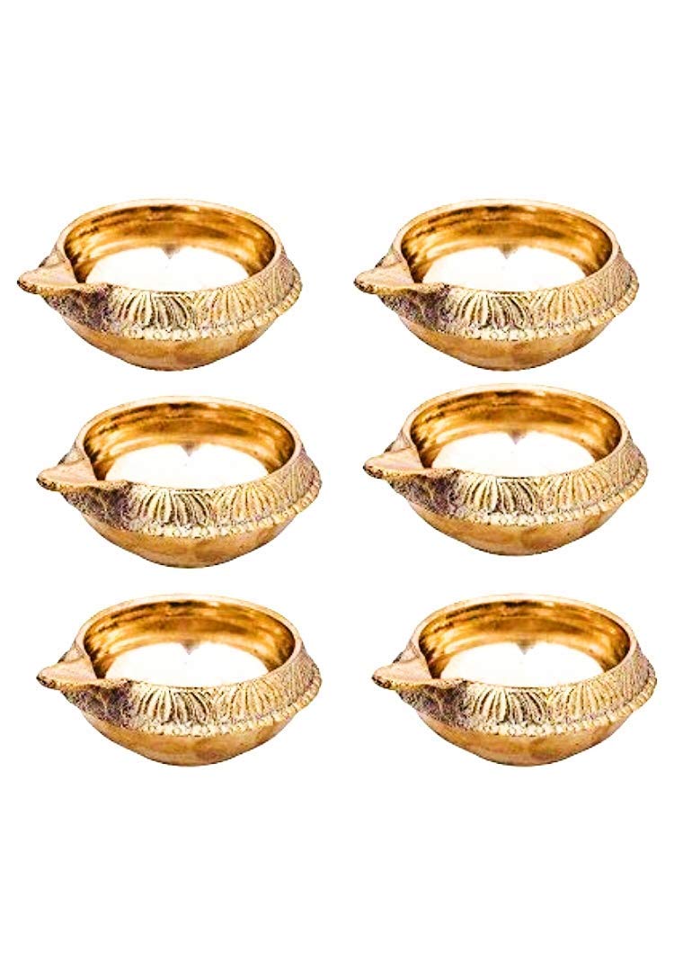 BrassLineBrass Kuber Diya (Gold_2.5 Inch X 1.1 Inch)