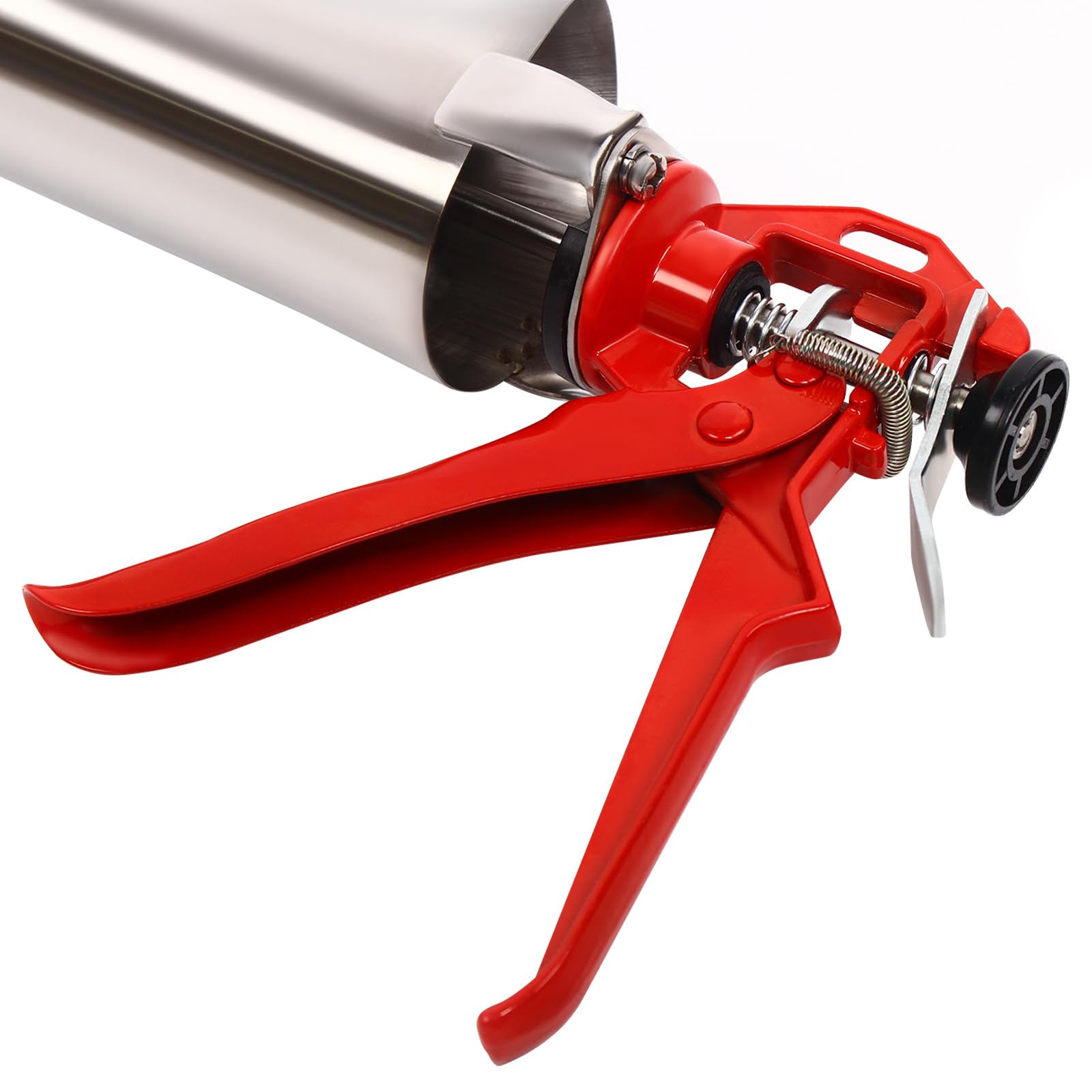 Pistola per Malta in Acciaio Inox per Malta, Stucco Ugelli Cemento Pressa, Siringa per Malta Pompa per Malta a Mano, con 2 ugelli