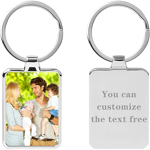 HYPERFOLD Double Side Custom Keychain with Picture Personalized Engraving Photo Text Customized Gifts for Men Women