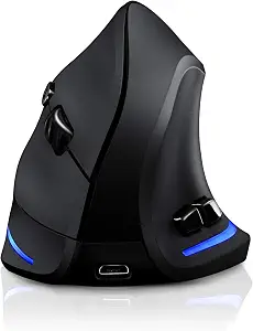 TRELC Ergonomic Wireless Vertical Optical Mouse with Adjustable DPI
