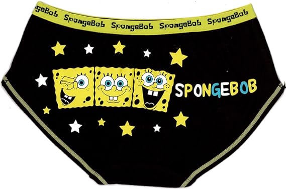 Amazon Co Jp スポンジボブ Sponge Bob バックプリント カジュアル ショーツ レディース ブラック Lサイズ 服 ファッション小物