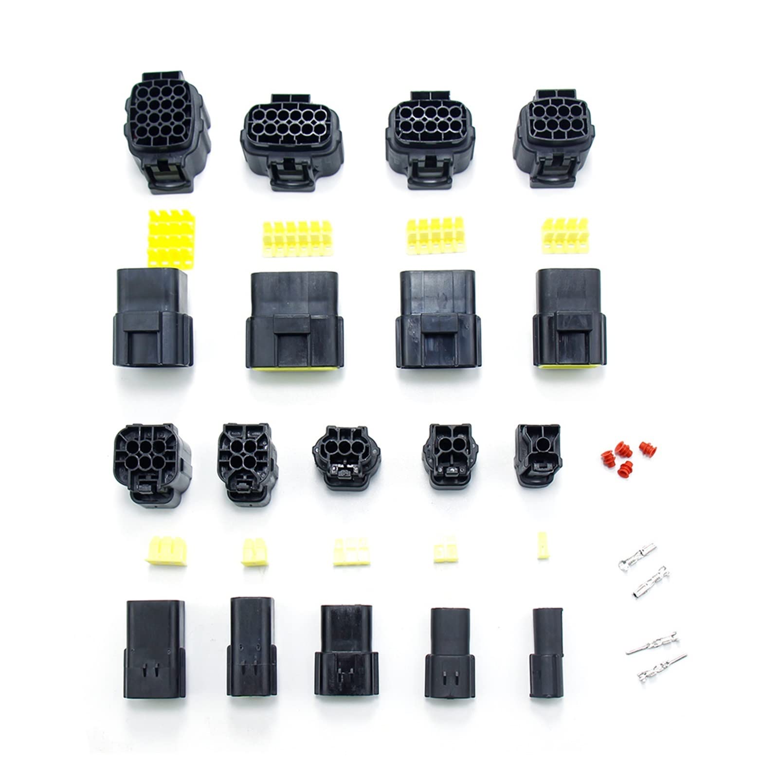 Kit di connettore del cavo elettrico serie da 1,8 mm con guarnizioni in gomma 1/2/4/4/6/8/10/12/16 PIN AUTO Impermeabile Plug Imbracatura(70x16Y 568pcs)