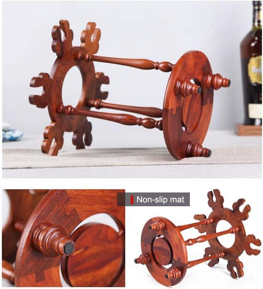 Tabletop Wine Rack Solid Wood Hold 1 Bottles and 6 Glasses Wine Holder Decorative Wine Rack in Antique Look Countertop Liquor Storage Shelf