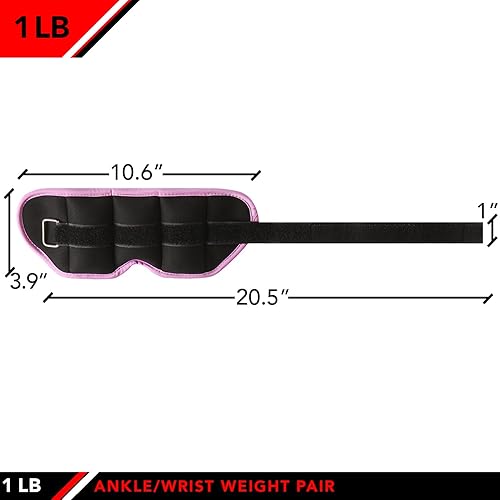 Miniatura 2 de JFIT Adjustable Ankle Weights - Ankle Weight Pair 10 Weight and Bundle Options - 0.5 to 10 lbs Each, Set of 2, Adjustable Straps  Comfortable,