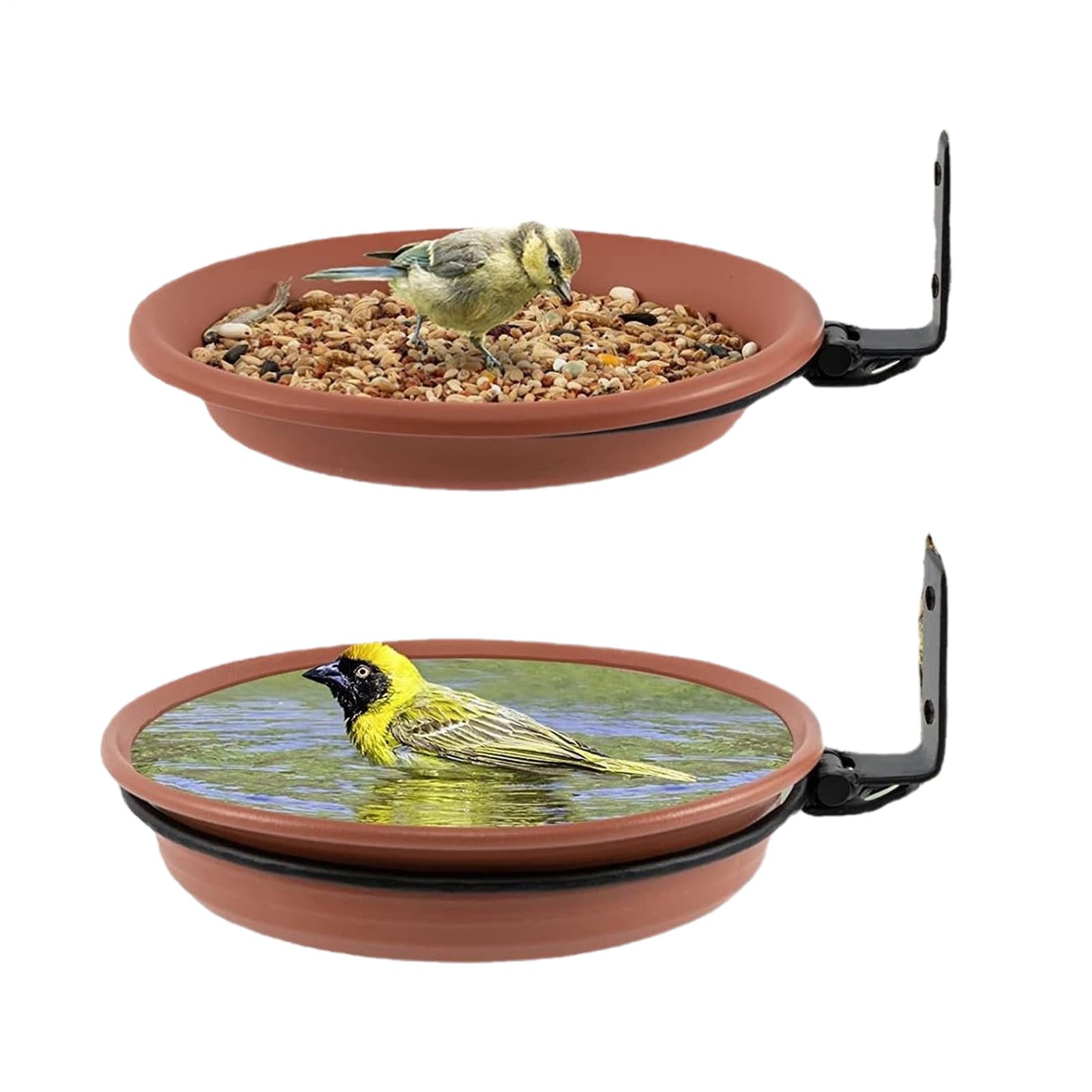 Qukoielly Wall Mounted Bird Feeder,Bird Bath Tray | Bath Bowls for Trees Garden Lawn Patio Balcony Fences Outdoor Indoor
