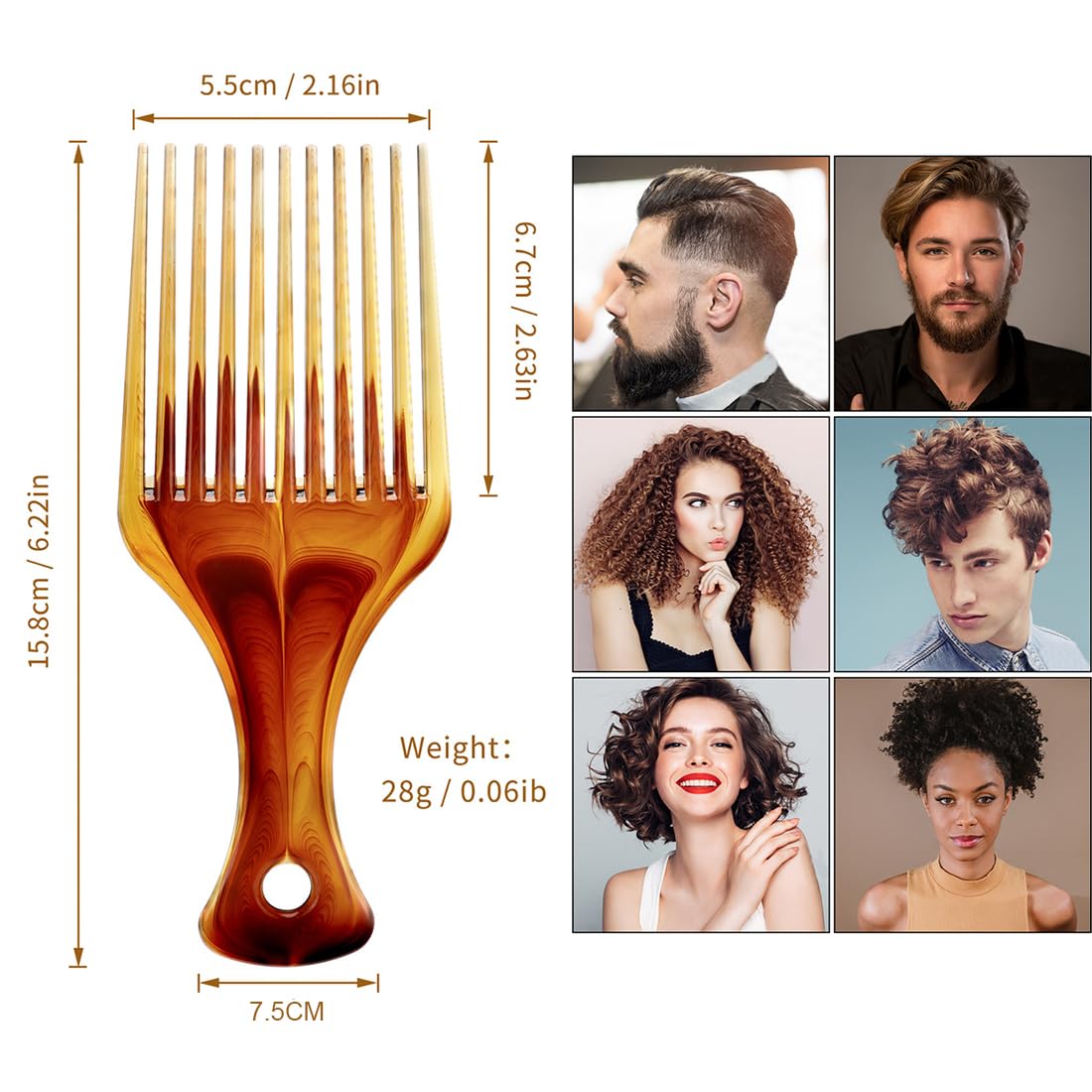 Breite Zahnkämme Für Locken & Afrofrisuren – 2 Stück, 16,5 X 7,5 Cm, Schwarz, Schonende Haarpflege Mit Abgerundeten Zähnen