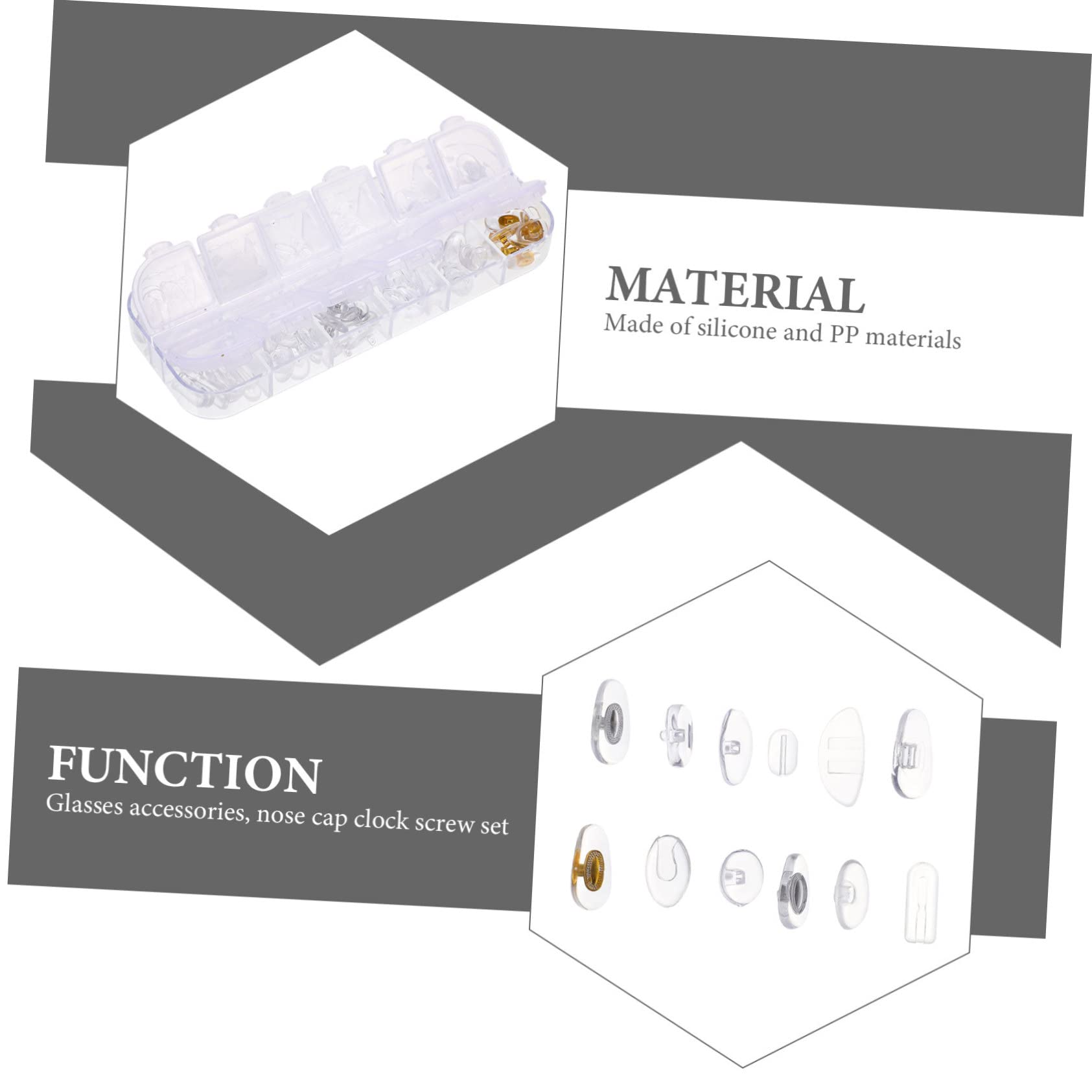 PartyKindom 5sets Naselli Per Occhiali Silicone Cuscinetti Nasali Regolabili Antiscivolo e Traspiranti Per Comfort Ottimale Per Riparazioni Quotidiane Di Occhiali