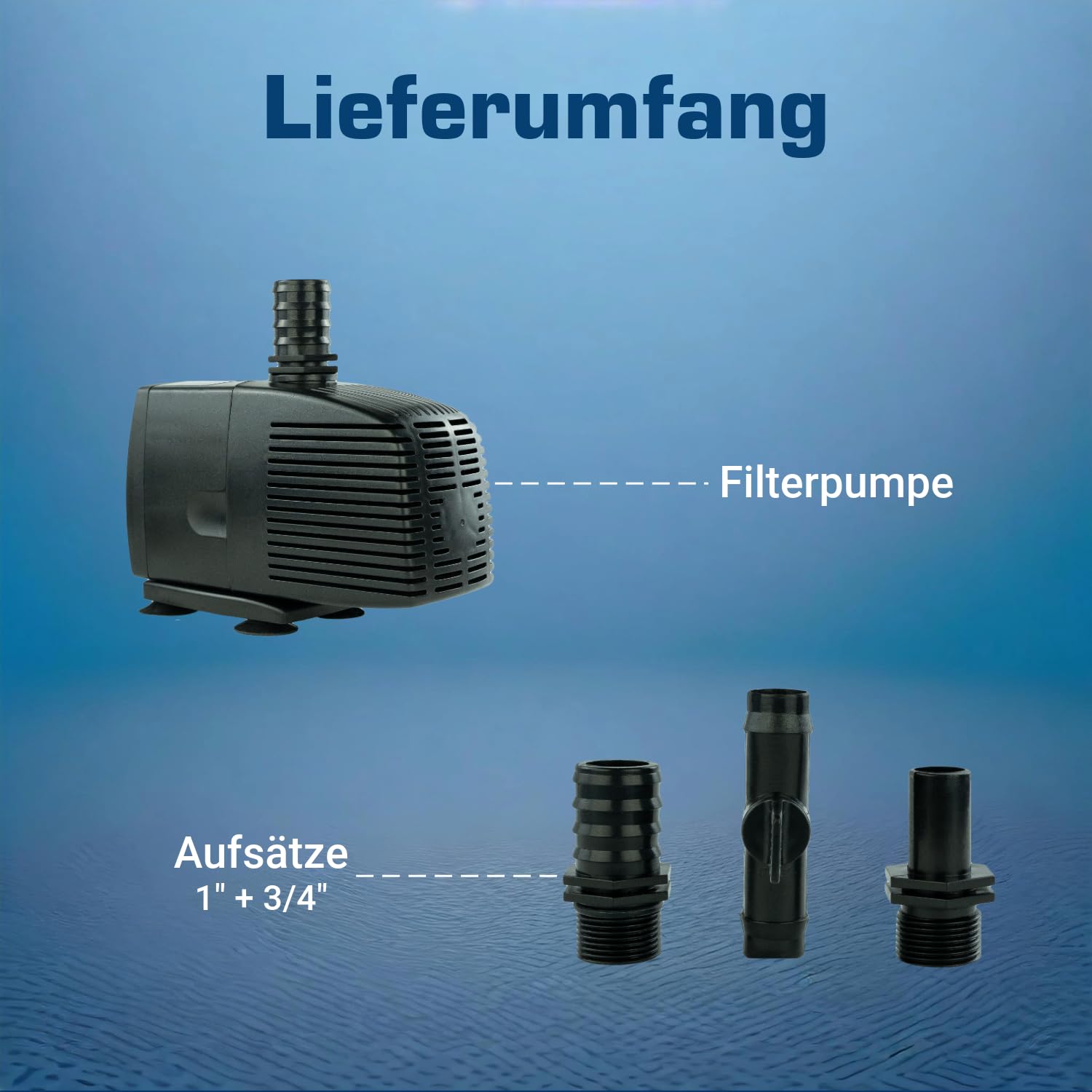Teichpumpe 230 V – 3.000 L/H, 10m Kabel, 280 cm Förderhöhe, 60 Watt, Wasserpumpe, Bachlaufpumpe, Wasserspielpumpe und Zimmerbrunnen-Pumpe | Brunnenpumpe | Tauchpumpe | Springbrunnen-Pumpe | KEP3000N